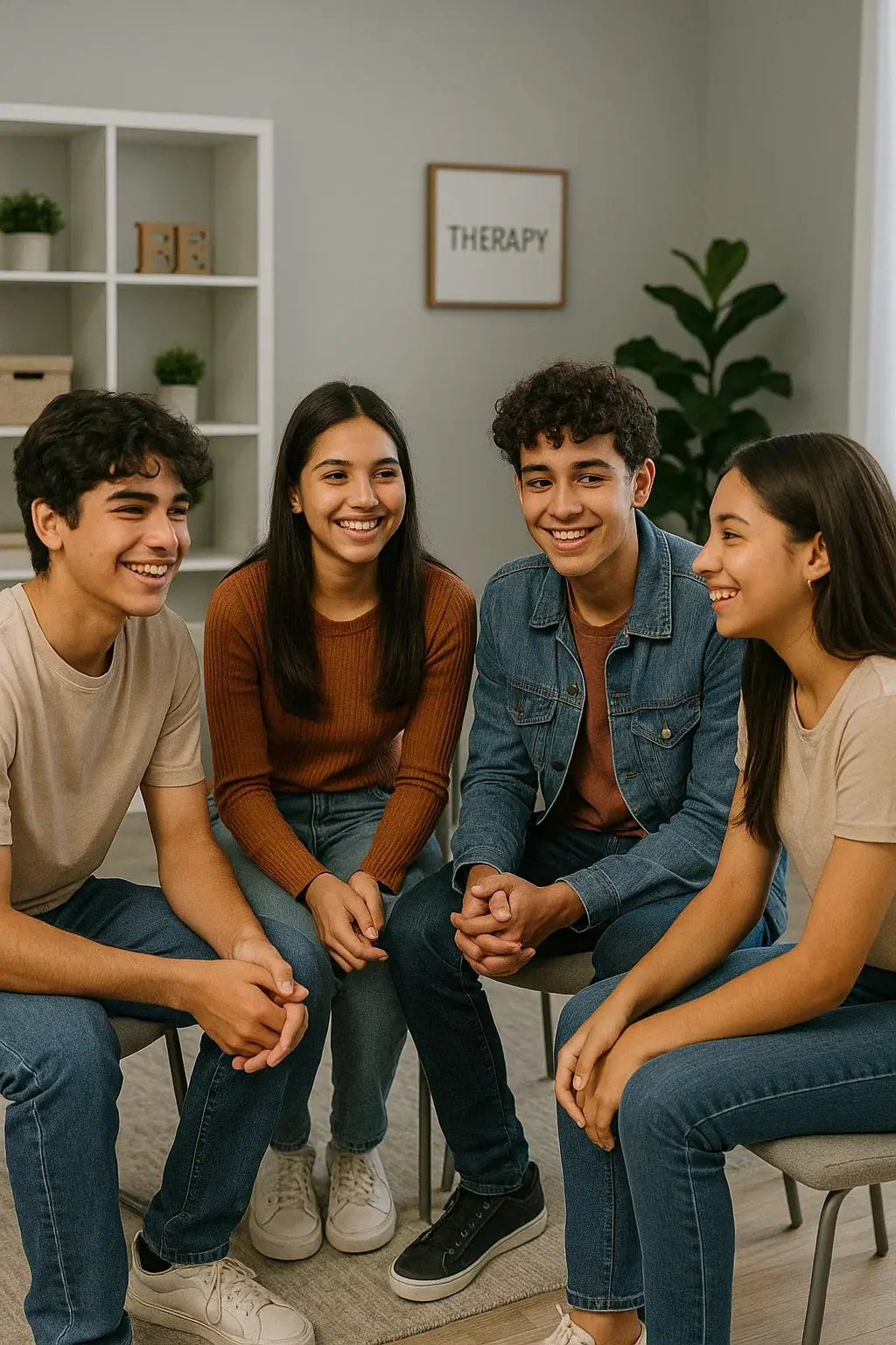 Adolescentes acompañados en un proceso de terapia