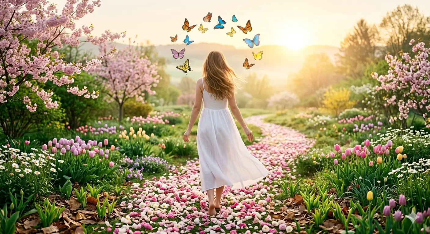 Renovación Primaveral - Mujer floreciendo